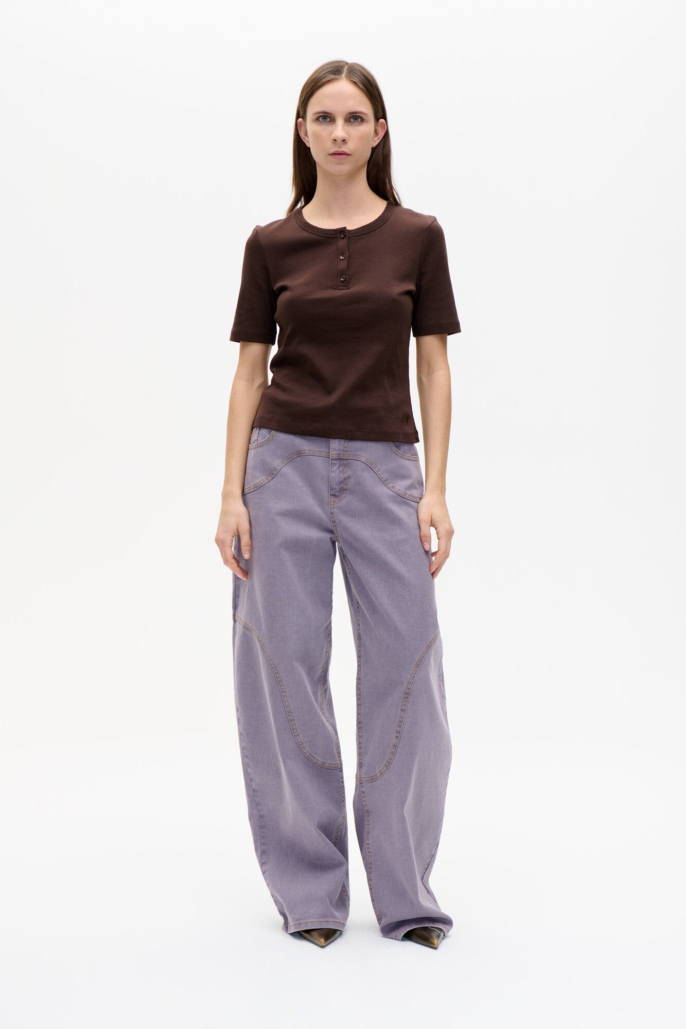 Napolen jeans - Dusty Grey Lilac